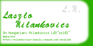 laszlo milankovics business card